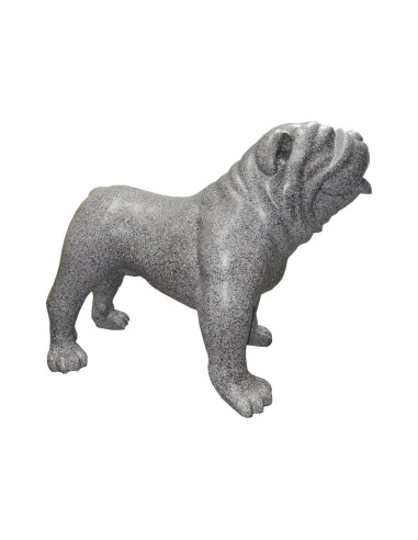 Figura Buldog Modern Loft monokolor szary efekt granitu matowa żywica