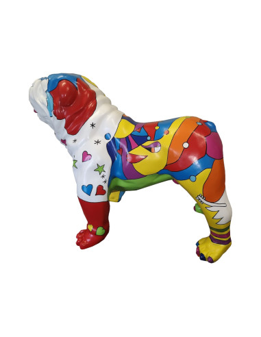 Figura Buldog Pop-Art Neo-Cubism multicolor wysoki połysk żywica