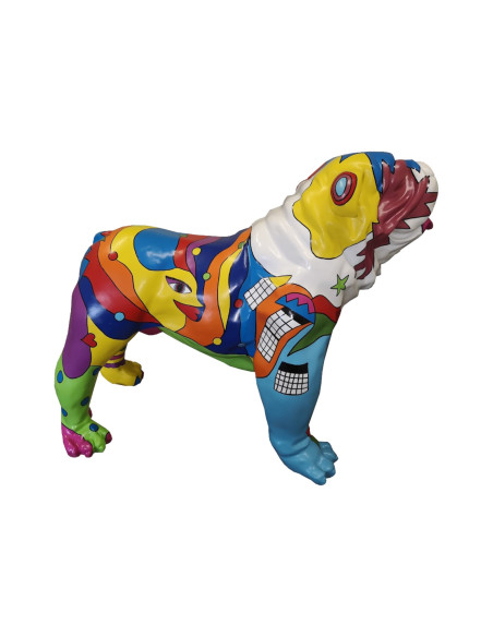 Figura Buldog Pop-Art Neo-Cubism multicolor wysoki połysk żywica