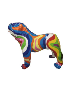 Figura Buldog Pop-Art Op-Art Rainbow fale multicolor wysoki połysk żywica