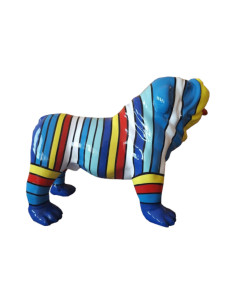Figura Buldog Pop-Art Hard-edge multicolor wysoki połysk żywica