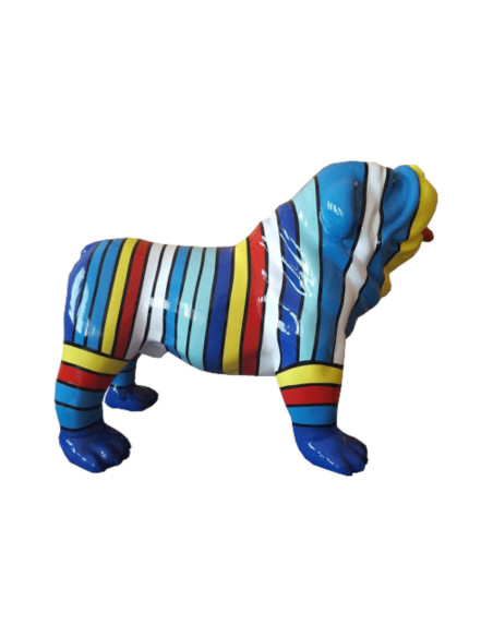 Figura Buldog Pop-Art Hard-edge multicolor wysoki połysk żywica