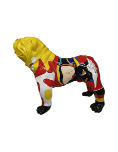 Figura Buldog Pop-Art Picasso czerwono-żółta wysoki połysk żywica