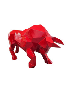 Figura Byk geometryczny Low-Poly czerwony wysoki połysk żywica