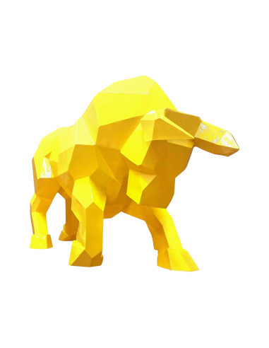 Figura Byk Geometryczny Low-Poly Modern źółty wysoki połysk żywica