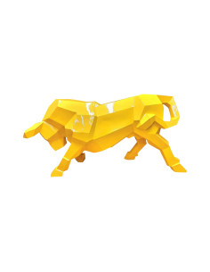 Figura Byk Geometryczny Low-Poly Modern źółty wysoki połysk żywica 2