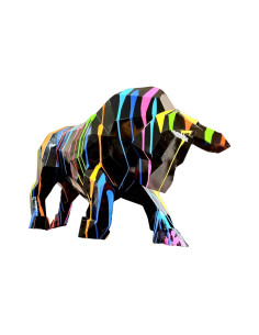 Figura Byk Pop-Art Stripe De Stijl Mondrian Multikolor wysoki połysk żywica