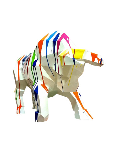 Figura Byk Pop-Art Stripe De Stijl Mondrian Multikolor wysoki połysk żywica