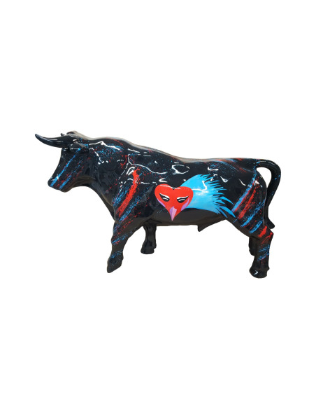 Figura Byk Pop-Art Street-Art Graffiti czarny czerwone serce wysoki połysk żywica