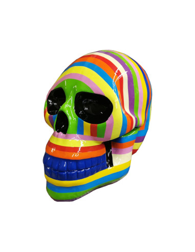 Figura Czaszka Pop-Art Op-Art Hard-edge multikolor wysoki połysk żywica