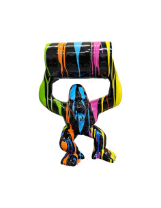 Figura Goryl z beczką Drip-Art Modern Design multikolor wysoki połysk żywica