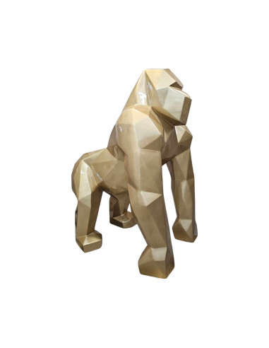 Figura Goryl Geometryczny Low-Poly Modern Design złoty wysoki połysk żywica