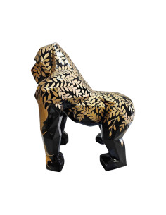 Figura Goryl Geometryczny Low-Poly Modern Design czarny złoty wysoki połysk żywica