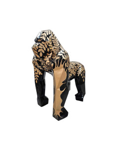 Figura Goryl Geometryczny Low-Poly Modern Design czarny złoty wysoki połysk żywica 2