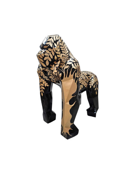 Figura Goryl Geometryczny Low-Poly Modern Design czarny złoty wysoki połysk żywica