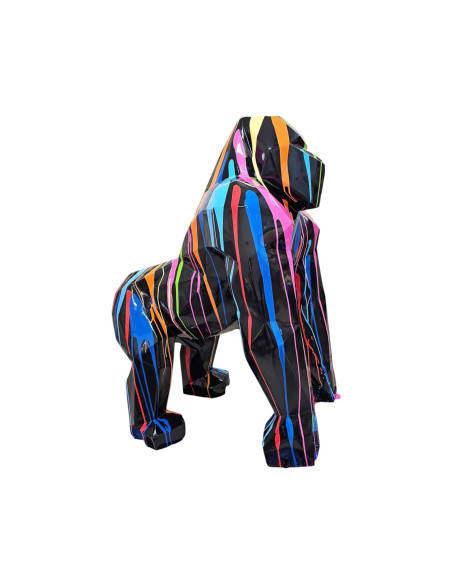 Figura Goryl Pop-Art Drip Multikolor czarny Pollock Urban wysoki połysk żywica