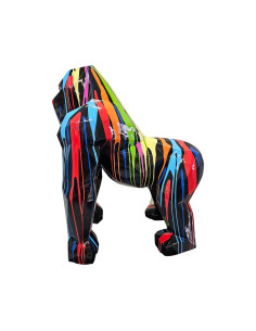 Figura Goryl Pop-Art Drip Multikolor czarny Pollock Urban wysoki połysk żywica 2
