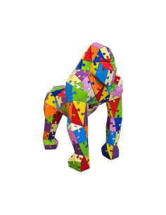 Figura Goryl Pop-Art Puzzle Patchwork multikolor wysoki połysk żywica